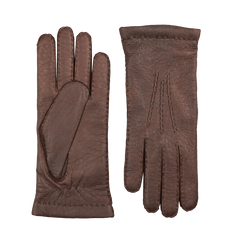 Espresso Cashmere Lined Peccary Handsewn Gloves