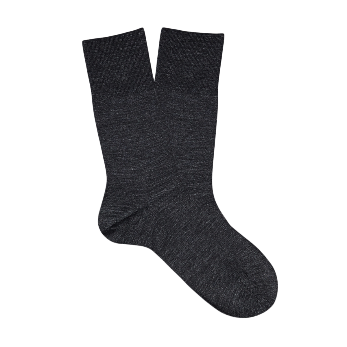 A pair of Falke Grey Airport Wool Cotton Socks on a white surface.