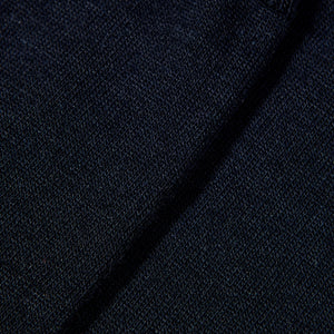 A close up image of Falke Navy Airport Wool Cotton Socks made of merino wool for temperature regulation.