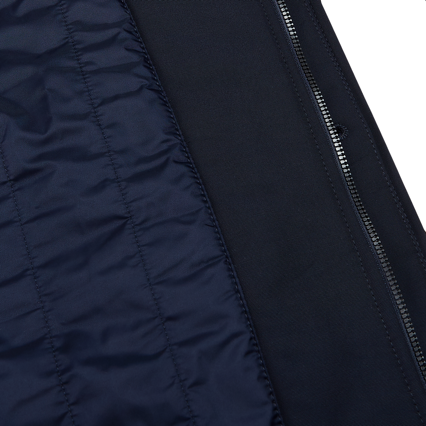 Fay Navy Blue Technical Nylon Morning Coat Inside