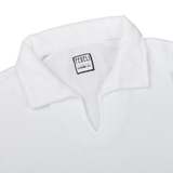 Fedeli Clear White Cotton Towelling Shirt Collar