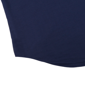 Fedeli Dark Blue Cotton Stretch Beach Shirt Edge