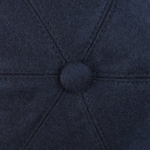 Fedeli Navy Blue Felted Cashmere Cap Fabric