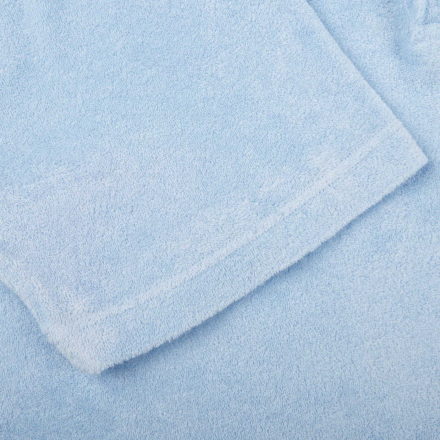 Fedeli Sky Blue Cotton Towelling Polo Shirt Cuff