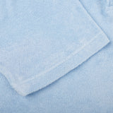 Fedeli Sky Blue Cotton Towelling Polo Shirt Cuff