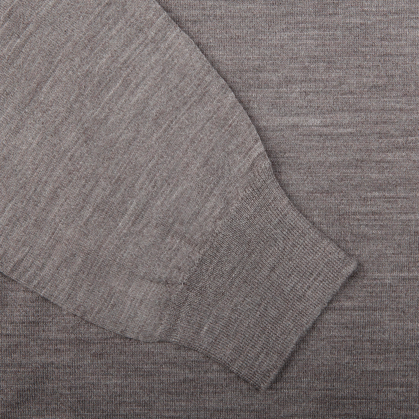 Fedeli Taupe Grey Super 140s Wool Polo Shirt Cuff