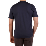 Fedeli Washed Blue Organic Cotton Jersey T-Shirt Back