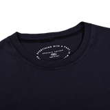 Fedeli Washed Blue Organic Cotton Jersey T-Shirt Collar