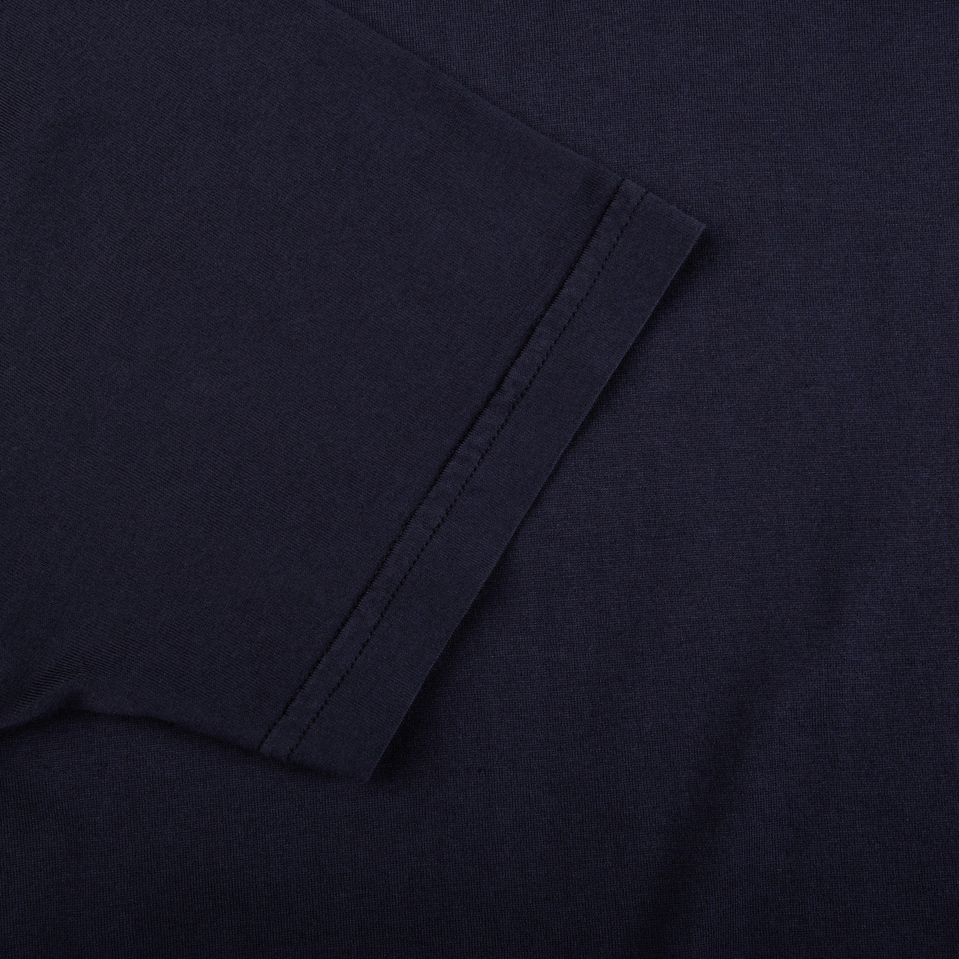 Fedeli Washed Blue Organic Cotton Jersey T-Shirt Cuff