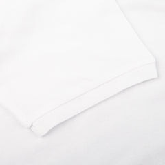 Fedeli Washed White Light Cotton Pique Polo Shirt Cuff