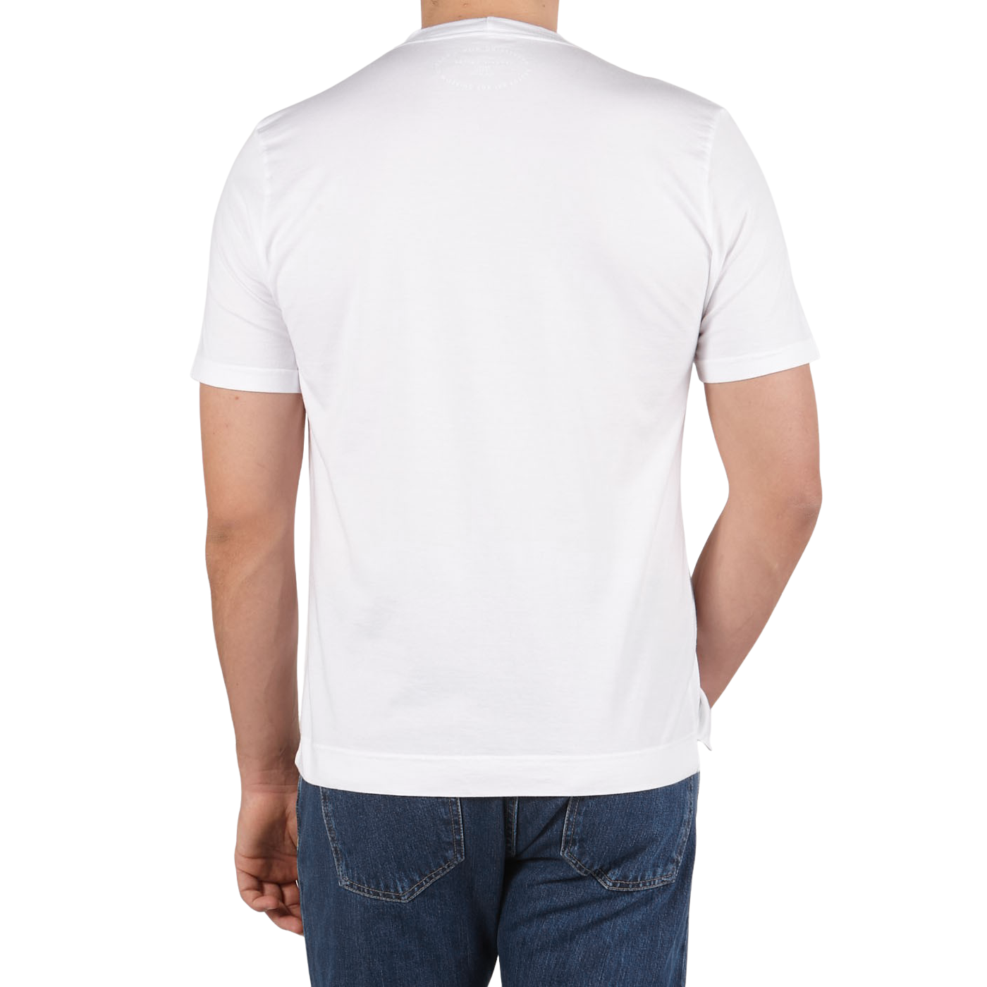 Fedeli Washed White Organic Cotton Jersey T-Shirt Back