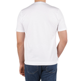 Fedeli Washed White Organic Cotton Jersey T-Shirt Back