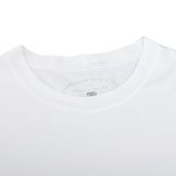 Fedeli Washed White Organic Cotton Jersey T-Shirt Collar