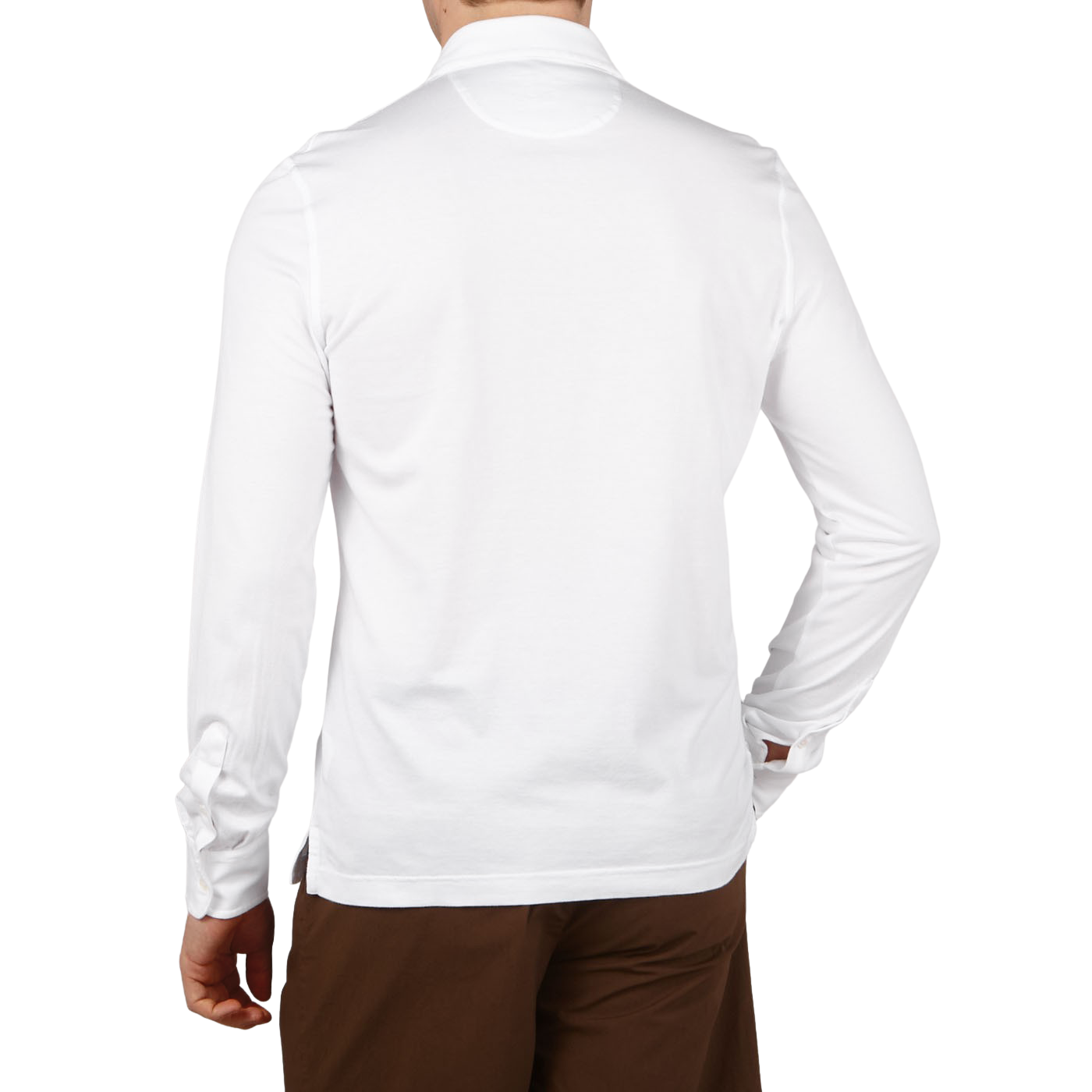 Fedeli White Giza Organic Cotton Polo Shirt Back