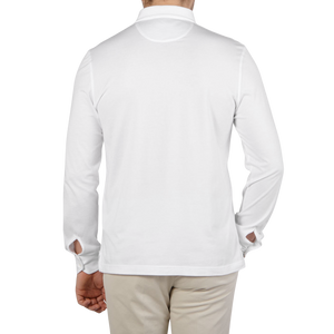 Fedeli White Organic Cotton Polo Shirt Back