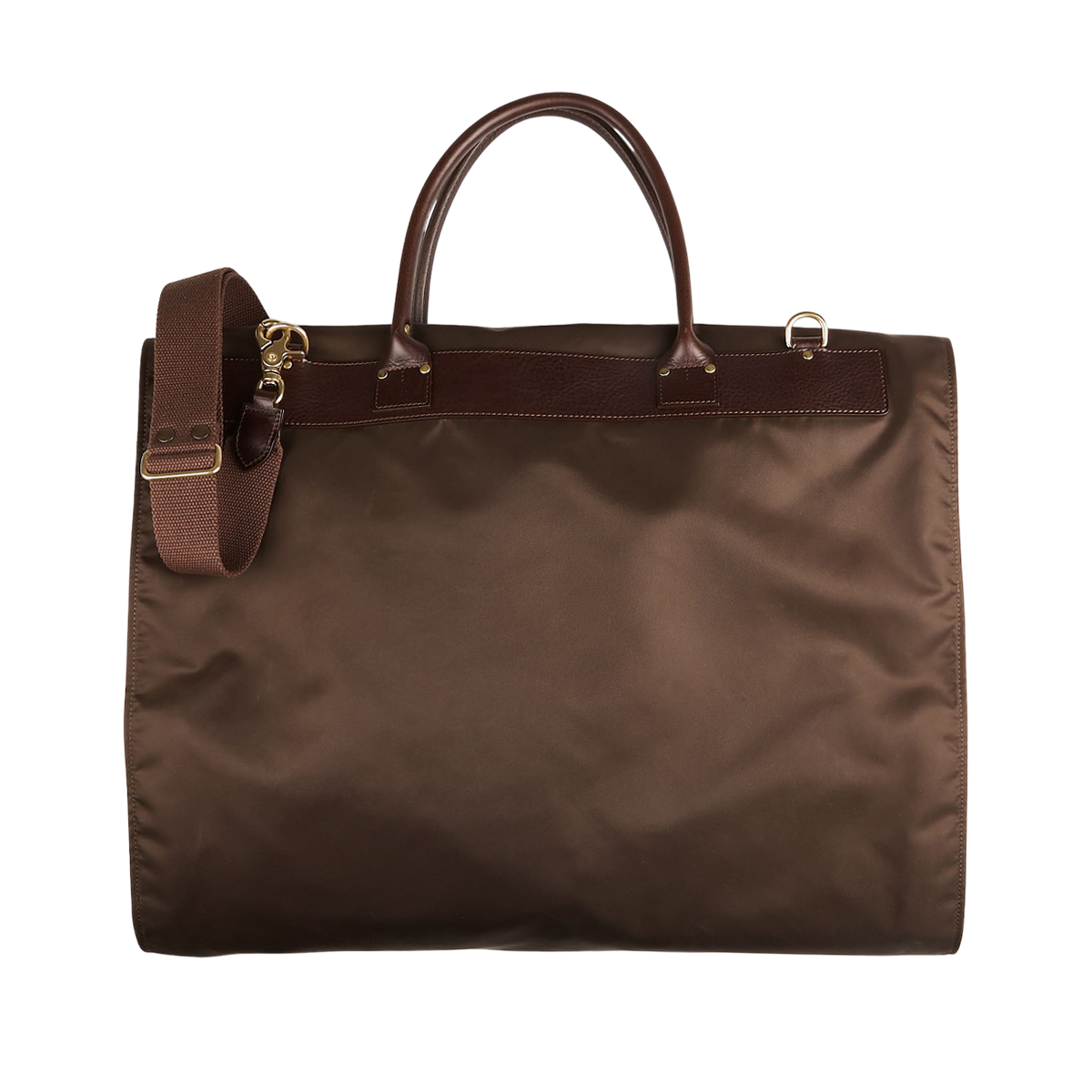 Felisi Dark Brown Nylon Leather Garment Bag Back