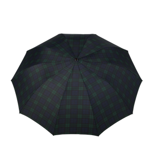 Fox Umbrellas Black Watch Telescopic Leather Handle Umbrella Top
