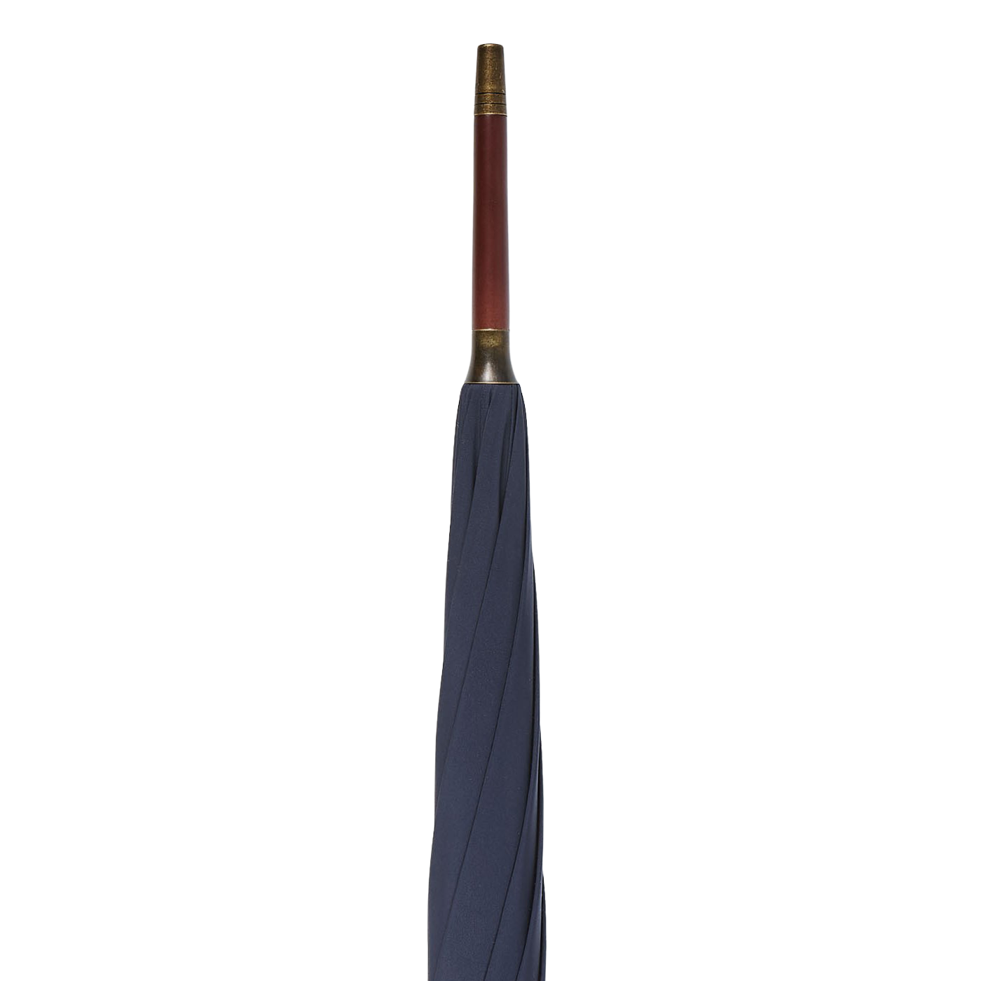 Navy Polished Maple Handle Umbrella
