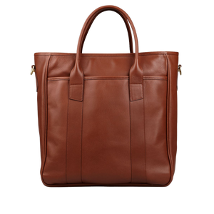 Frank Clegg Chestnut Tumbled Leather Commuter Tote Back