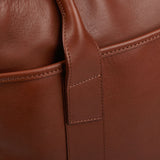 Frank Clegg Chestnut Tumbled Leather Commuter Tote Detail