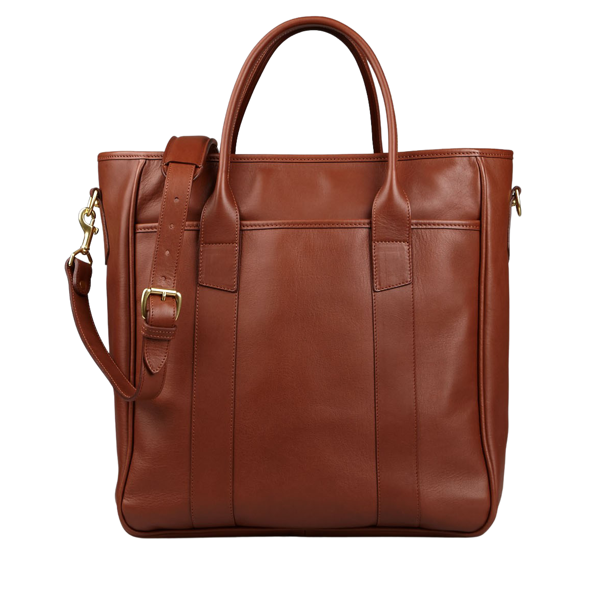 Frank Clegg Chestnut Tumbled Leather Commuter Tote Feature