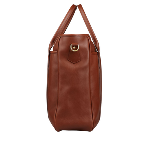 Frank Clegg Chestnut Tumbled Leather Commuter Tote Side