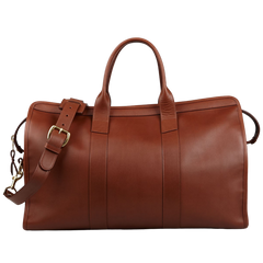 Frank Clegg Chestnut Tumbled Leather Signature Travel Duffle Feature