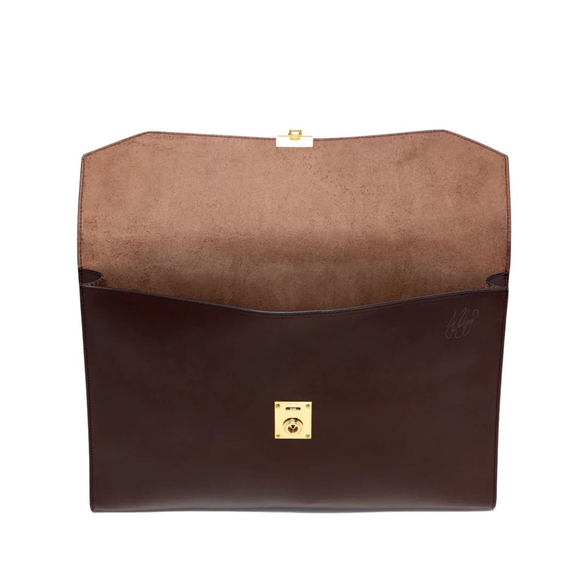 Frank Clegg Chocolate Belting Leather Wrap Portfolio Inside