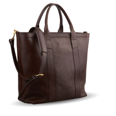 frank clegg chocolate zip top tote bag angle1