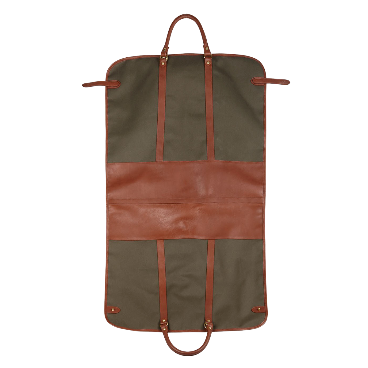 Green Canvas Chestnut Leather Garment Bag