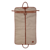 Frank Clegg Green Canvas Chestnut Leather Garment Bag Inside