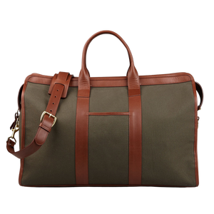 Frank Clegg  Green Canvas Chestnut Leather Garment Bag – Baltzar