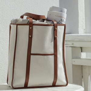 Frank Clegg Natural Cotton Canvas Market Tote Bag Model1