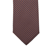 Gierre Milano Blue Orange Geometrical Printed Silk Tie Tip1