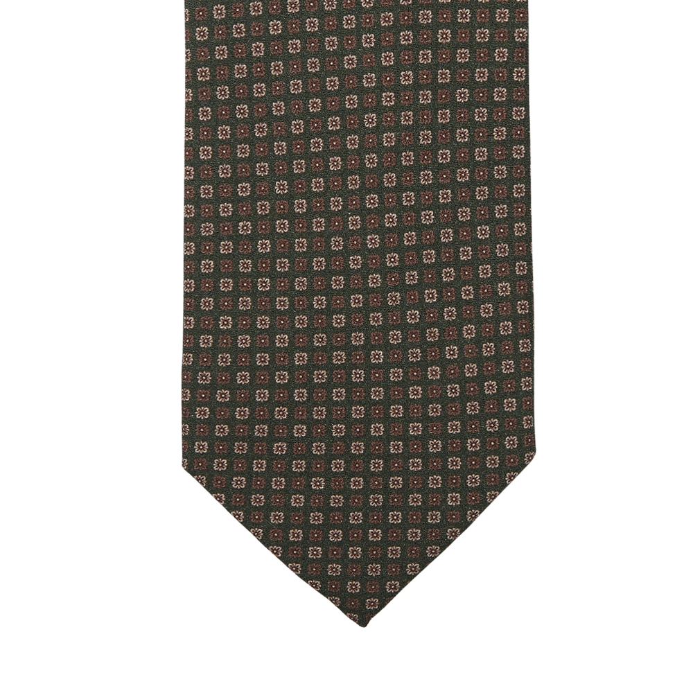 Gierre Milano  Green Geometrical Printed Wool Silk Tie – Baltzar