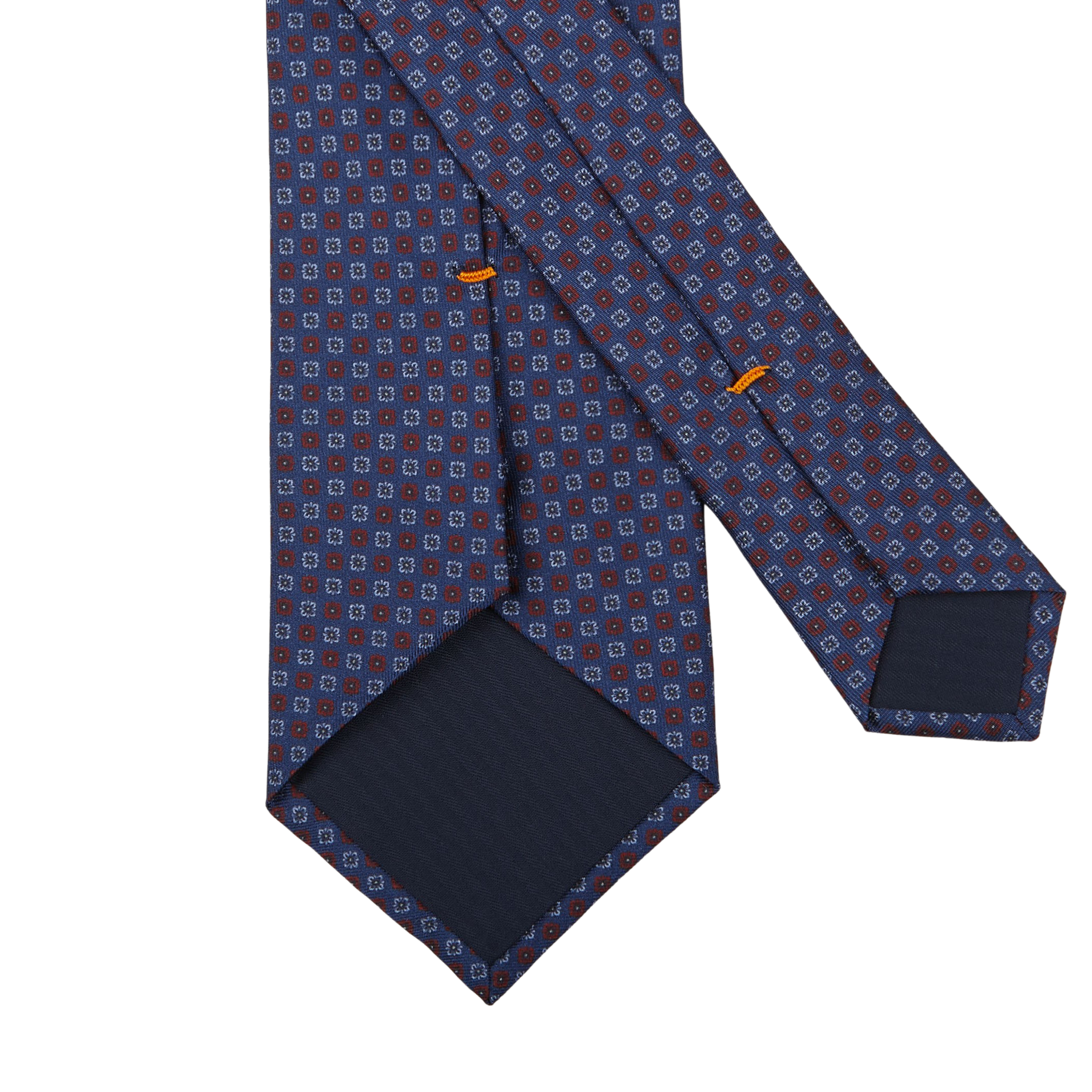 Gierre Milano Indigo Blue Geometrical Printed Silk Tie Back