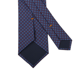 Gierre Milano Indigo Blue Geometrical Printed Silk Tie Back