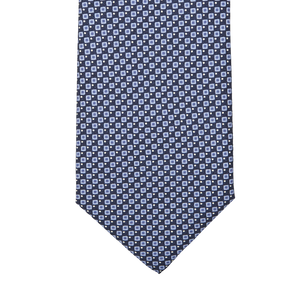 Gierre Milano Light Blue Geometrical Printed Silk Tie Tip1