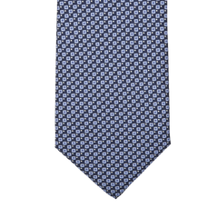 Gierre Milano Light Blue Geometrical Printed Silk Tie Tip1