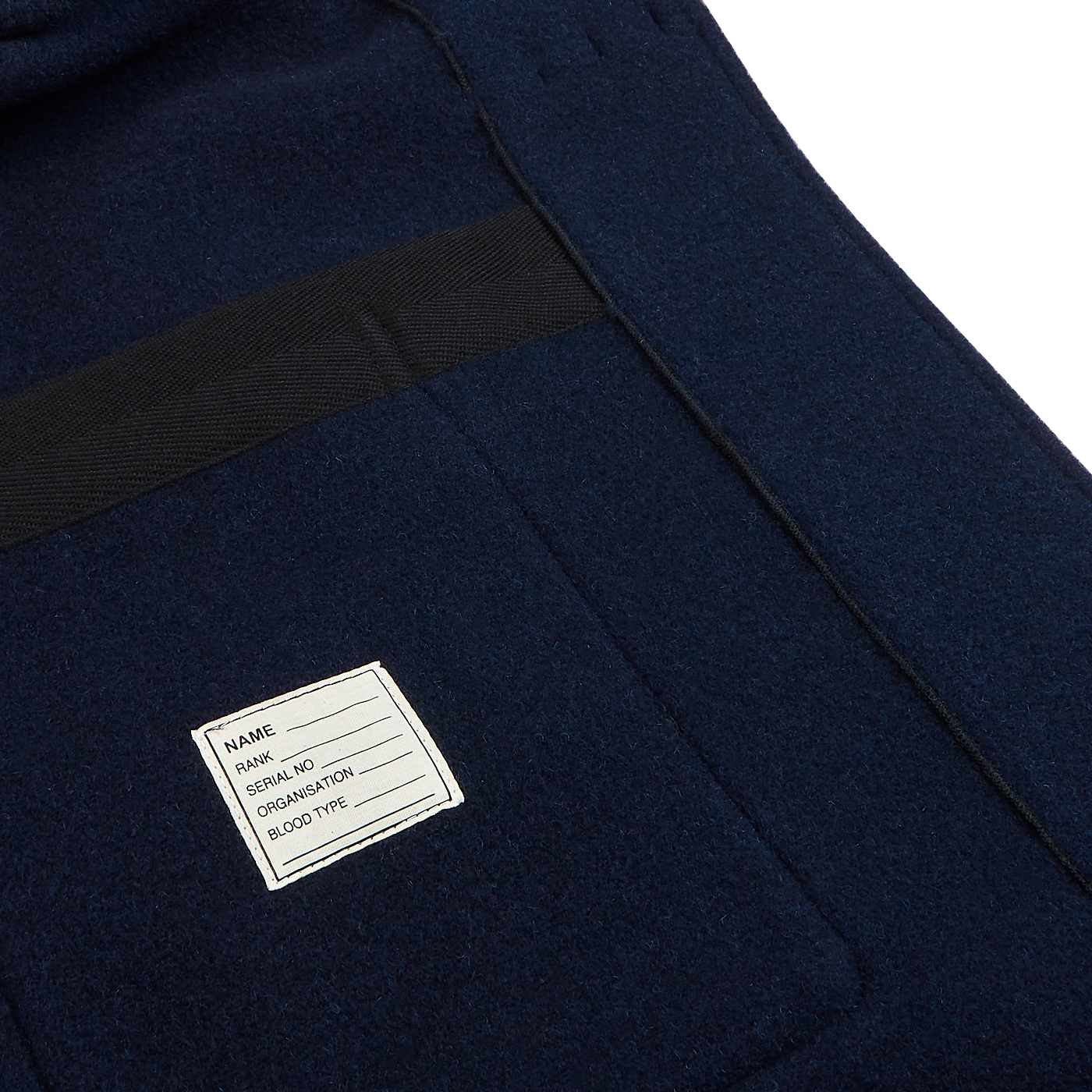 Gloverall Navy Blue Wool Monty Duffel Coat Inside