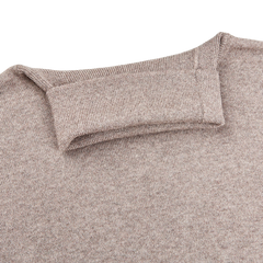 Gran Sasso Beige Extra Fine Merino Roll Neck Collar