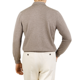 Gran Sasso Beige Extra Fine Merino Wool Polo Shirt Back