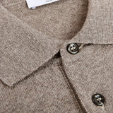 Gran Sasso Beige Extra Fine Merino Wool Polo Shirt Brim