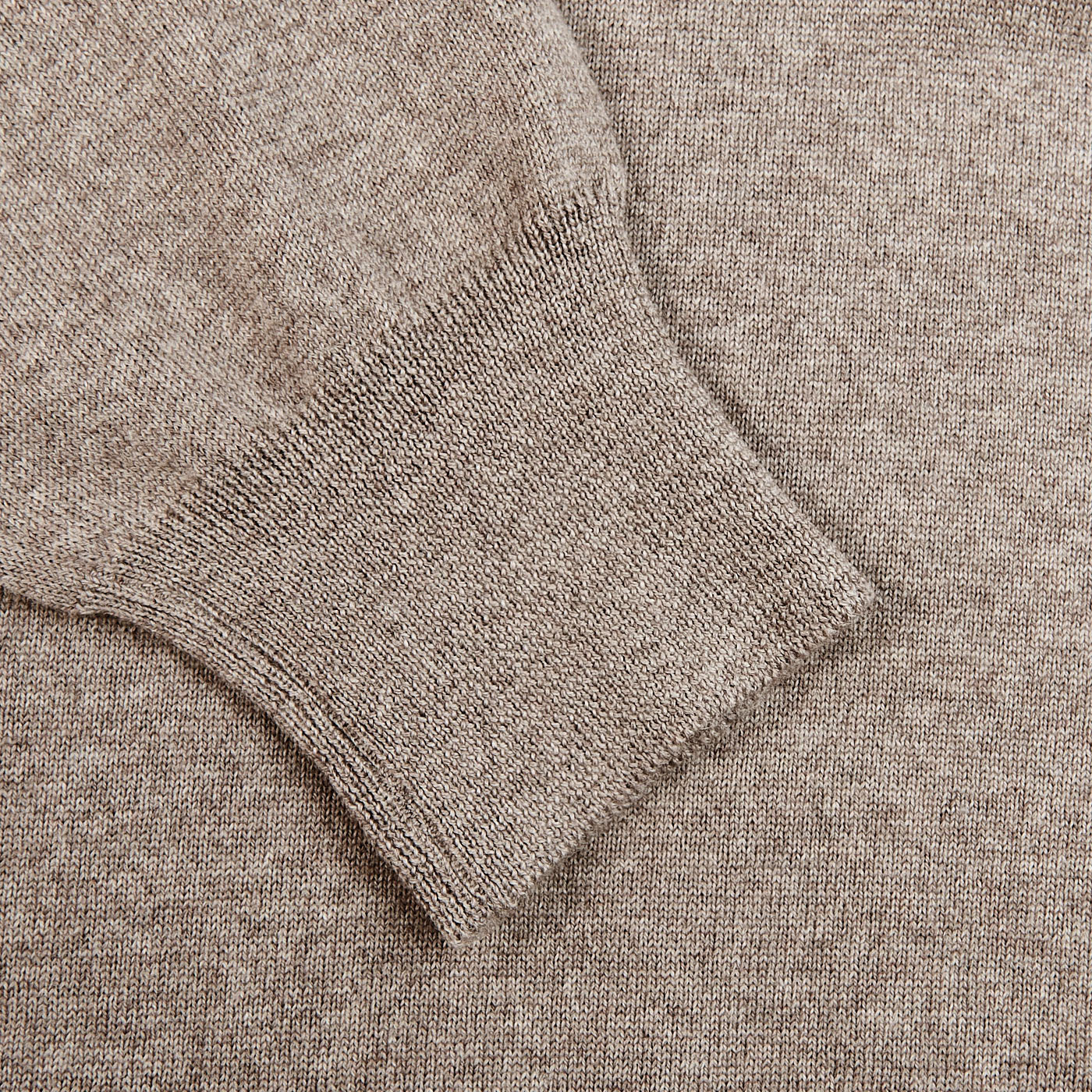 Gran Sasso Beige Extra Fine Merino Wool Polo Shirt Cuff
