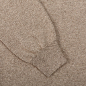 Gran Sasso Beige Melange Cashmere 1:4 Zip Sweater Cuff