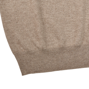 Gran Sasso Beige Melange Cashmere 1:4 Zip Sweater Edge