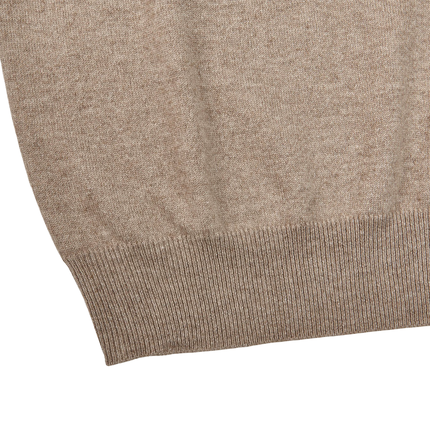Gran Sasso Beige Melange Cashmere 1:4 Zip Sweater Edge