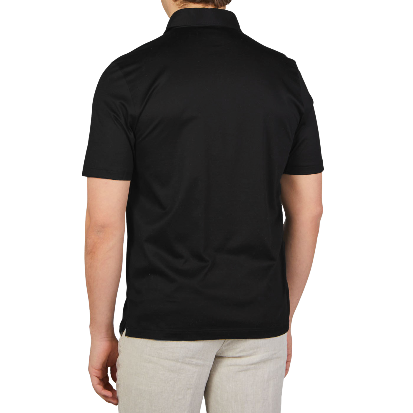 Gran Sasso Black Cotton Filo Scozia Polo Shirt Back