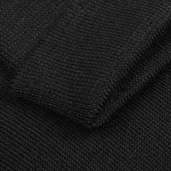 Gran Sasso Black Extra Fine Merino Roll Neck Brim