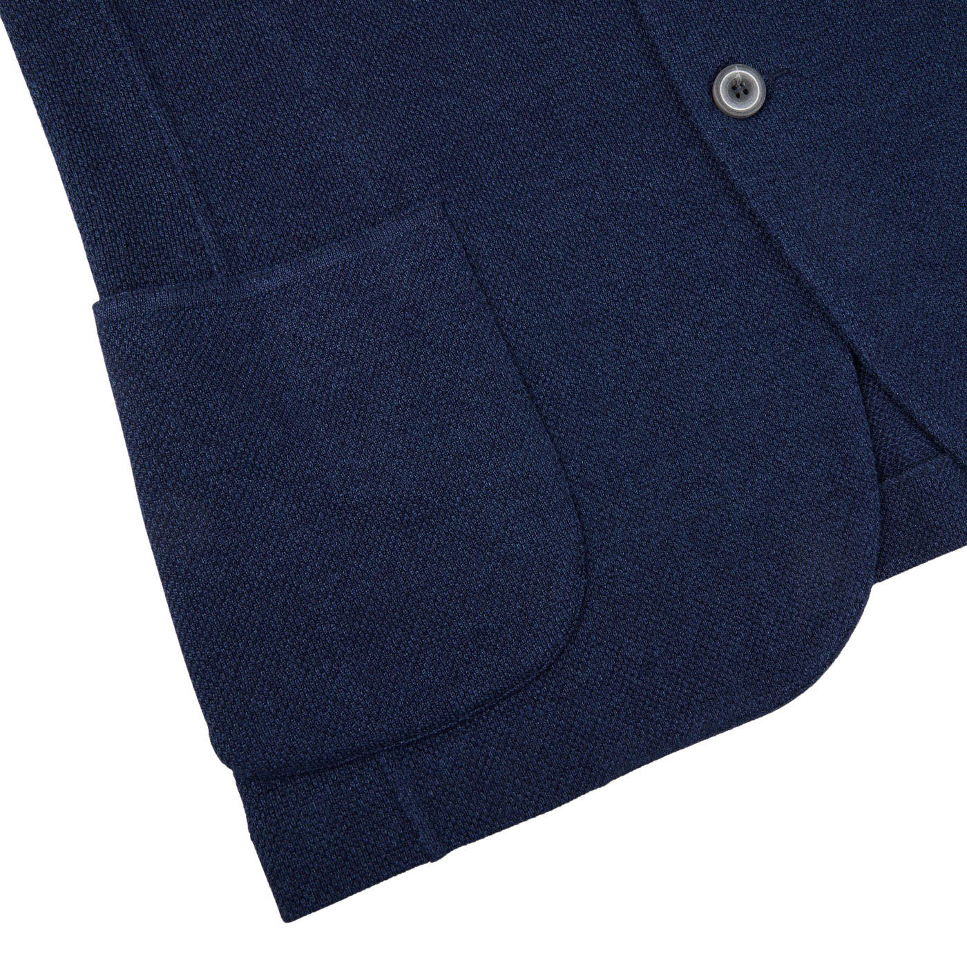 Gran Sasso Blue Melange Linen Cotton Knitted Blazer Edge